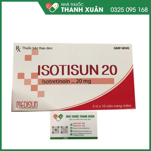 Thuốc Isotisun 20 - điều trị mụn trứng cá dạng nang bọc